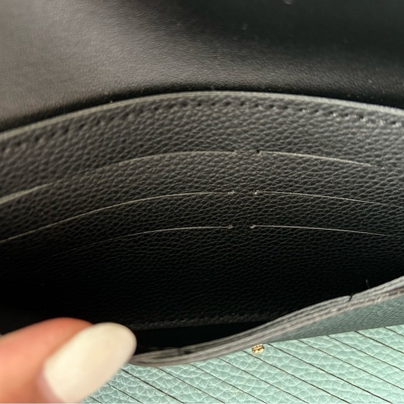 Lark & Ives women’s black envelope crossbody body bag wallet wristlet clutch - Picture 5 of 9